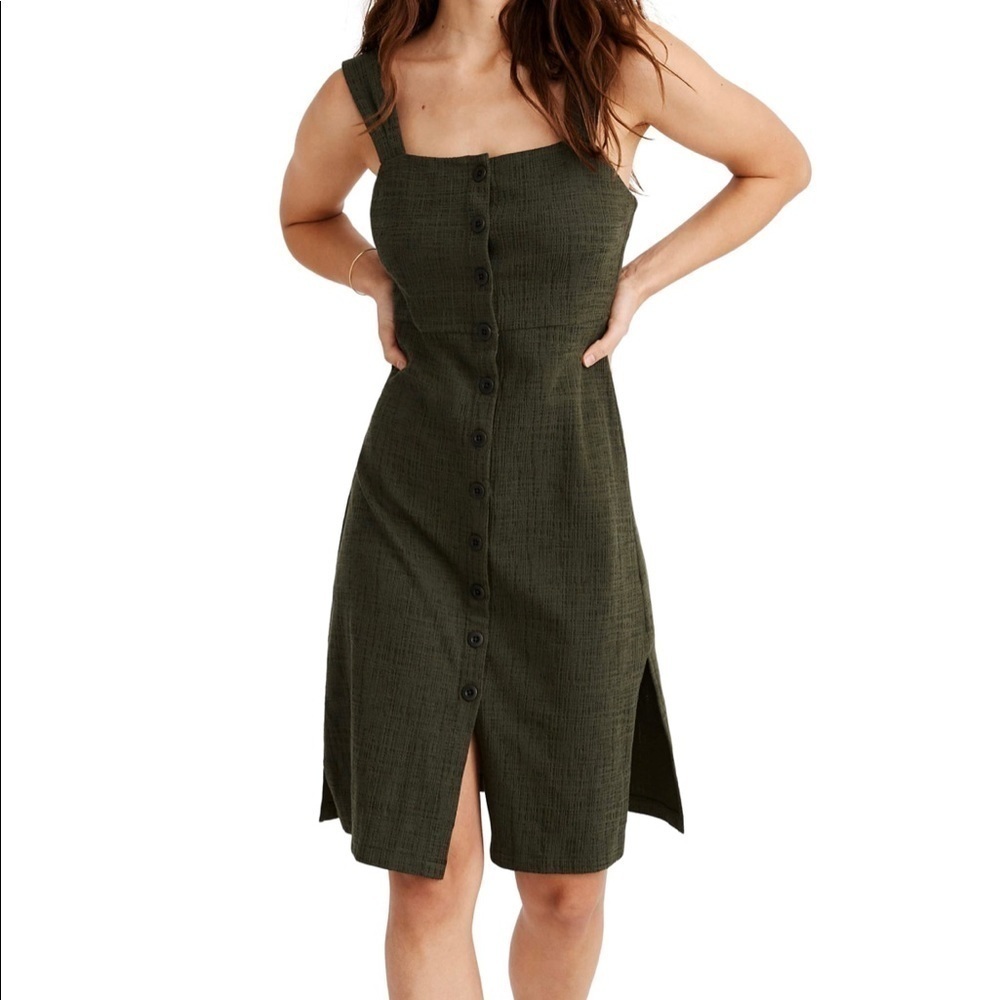 Madewell Texture And Thread Button Front Tank Dre… - image 1